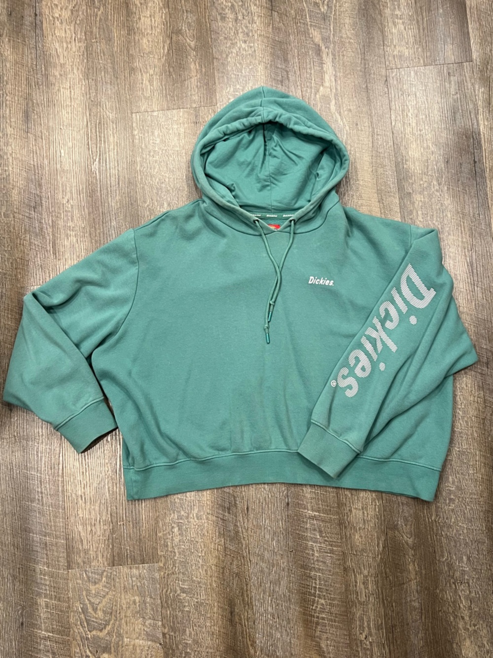 Dickies plus size Women's Teal Green Logo Pullover Hoodie